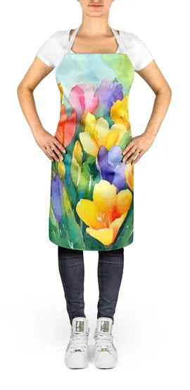 Freesias in Watercolor Apron Caroline's Treasures