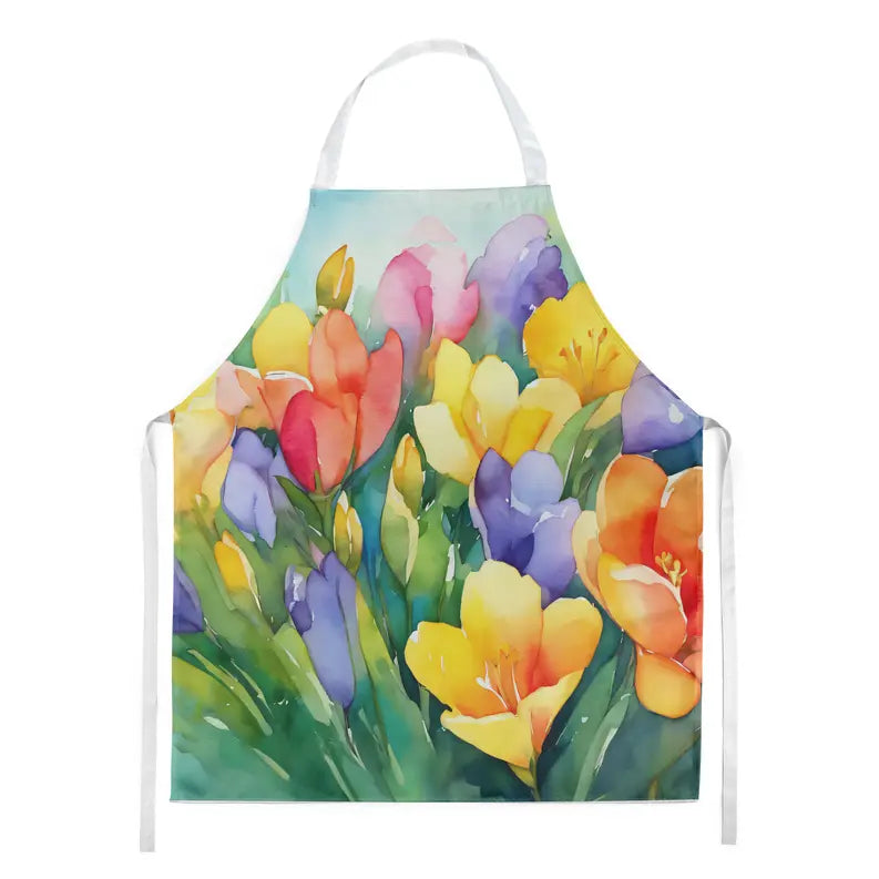 Freesias in Watercolor Apron Caroline's Treasures