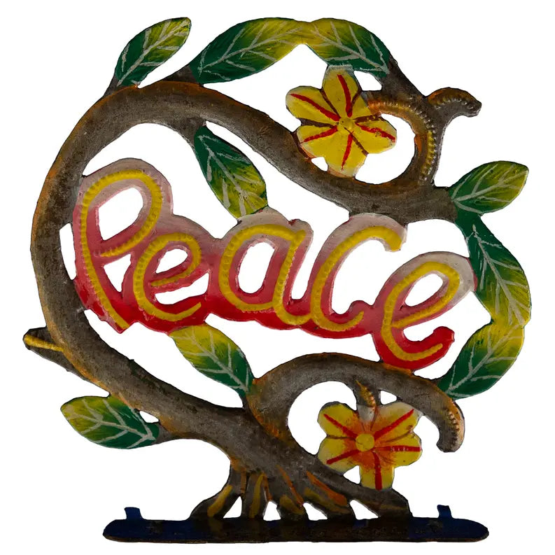 Freestanding Painted Peace Tree Le Primitif Galleries