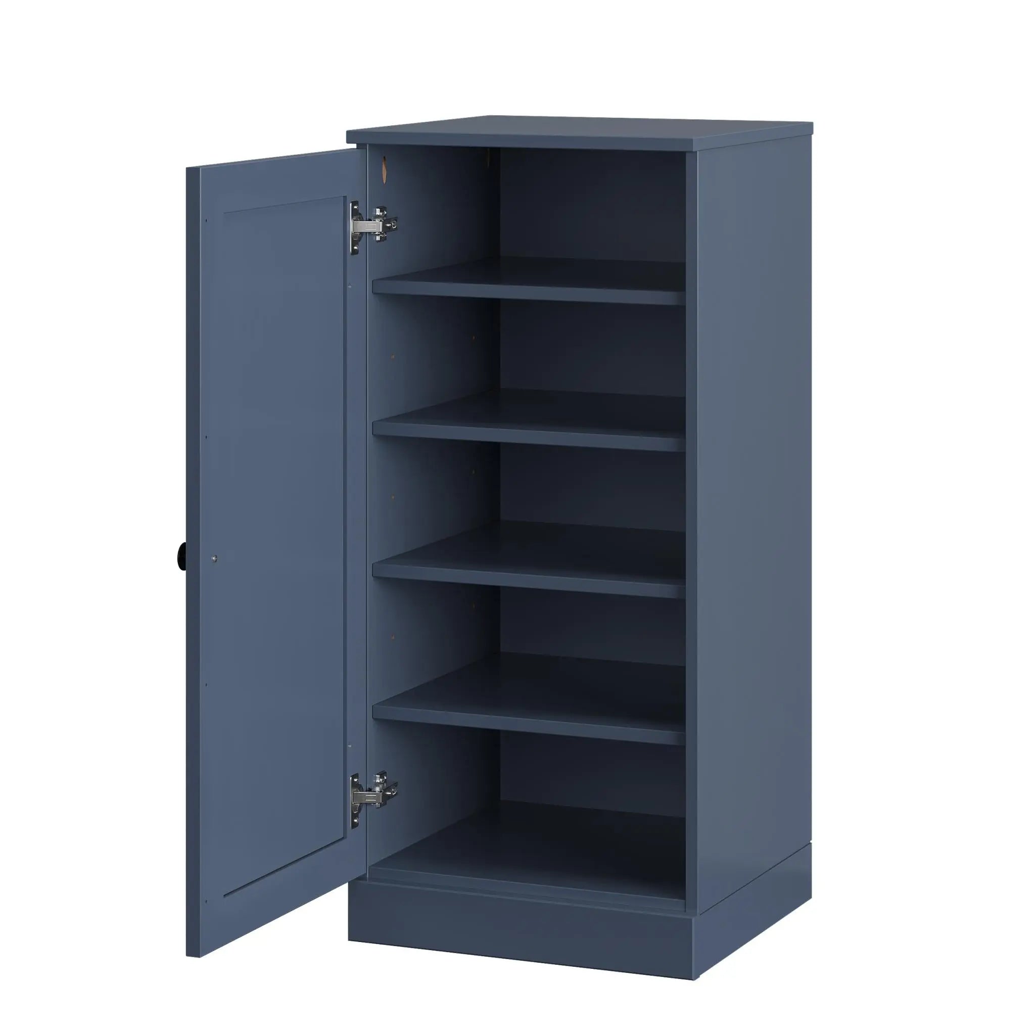 French Blue Ten Pair Solid WoodShoe Storage Cabinet Homeroots Organization