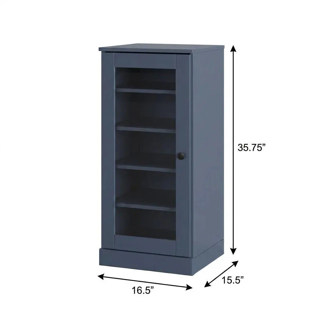 French Blue Ten Pair Solid WoodShoe Storage Cabinet Homeroots Organization