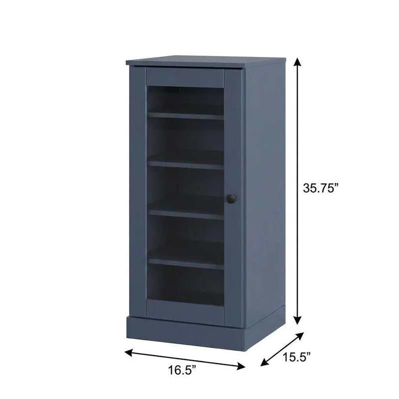 French Blue Ten Pair Solid WoodShoe Storage Cabinet Homeroots Organization