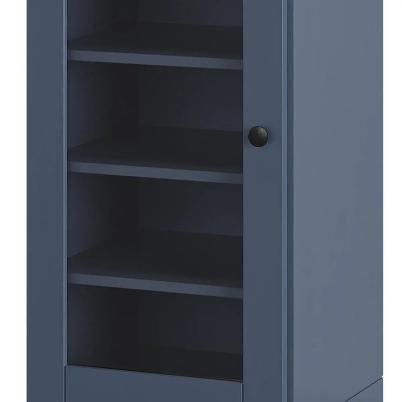 French Blue Ten Pair Solid WoodShoe Storage Cabinet Homeroots Organization
