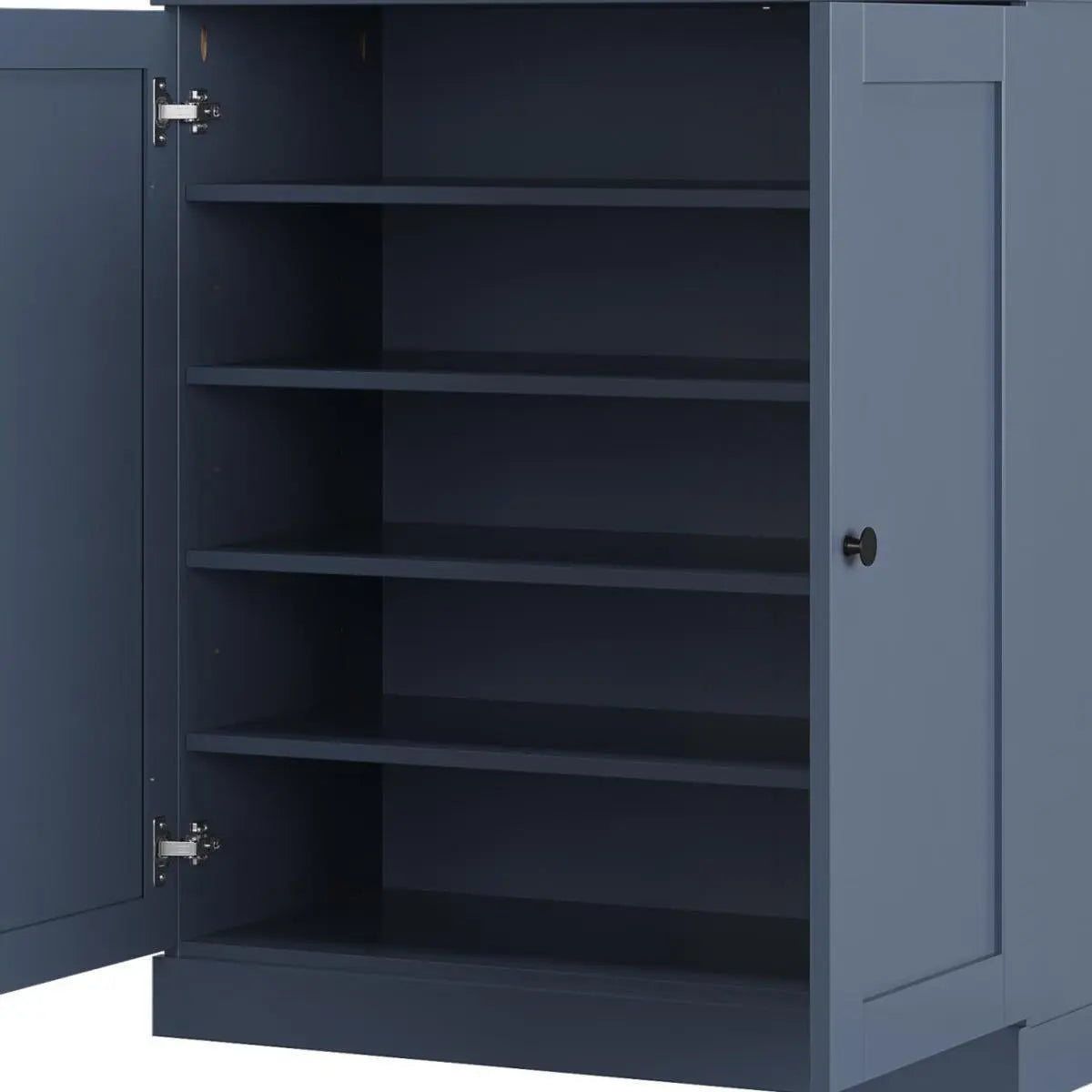 French Blue Twenty Pair Solid WoodShoe Storage Cabinet Homeroots Organization