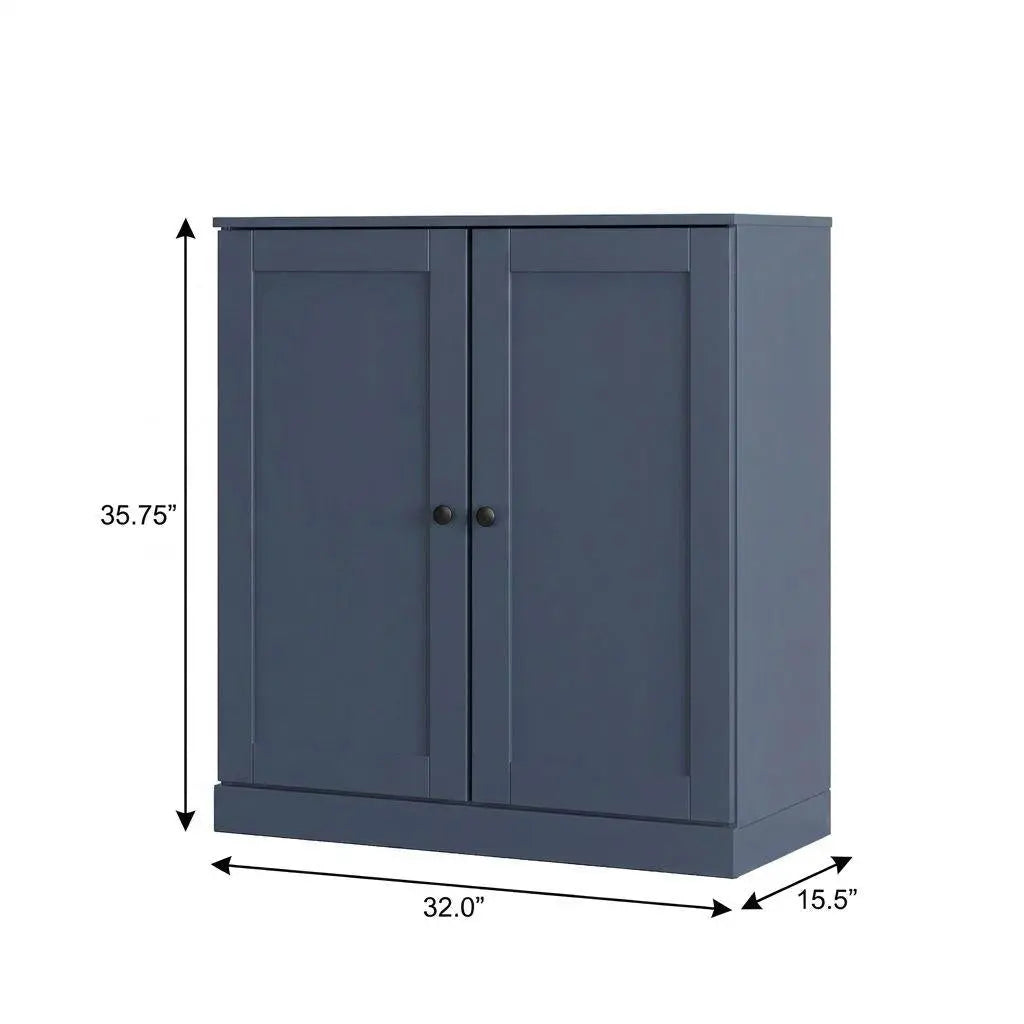 French Blue Twenty Pair Solid WoodShoe Storage Cabinet Homeroots Organization