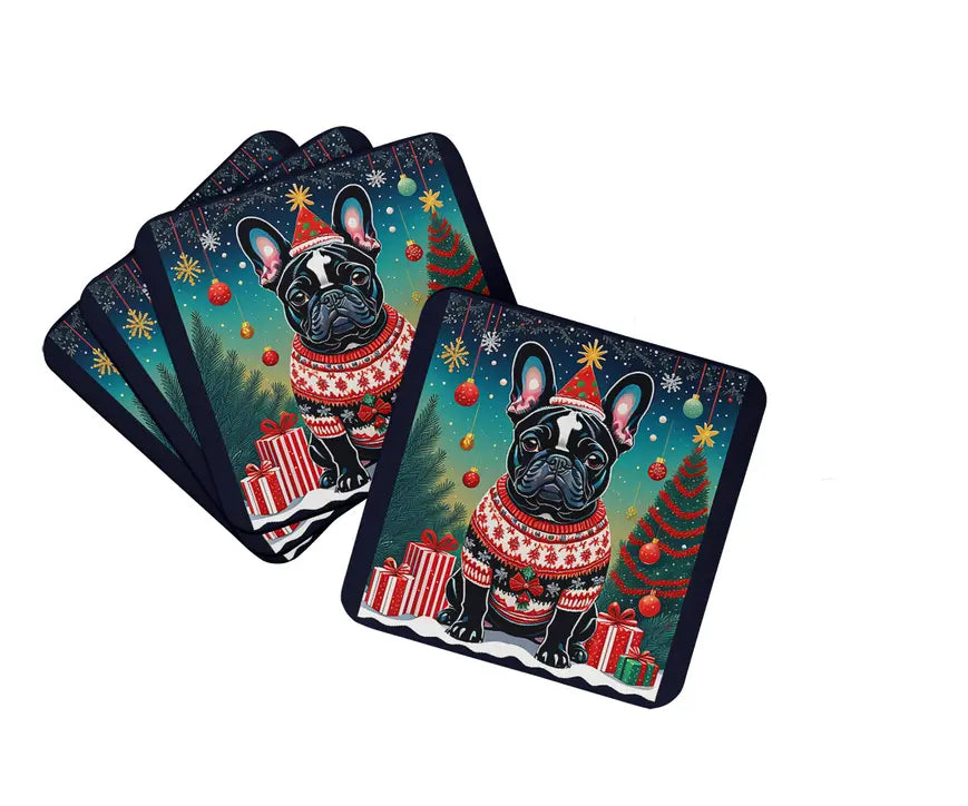 French Bulldog Christmas Foam Coasters Caroline's Treasures