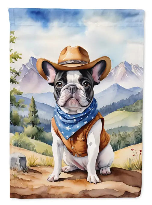 French Bulldog Cowboy Welcome Garden Flag Caroline's Treasures