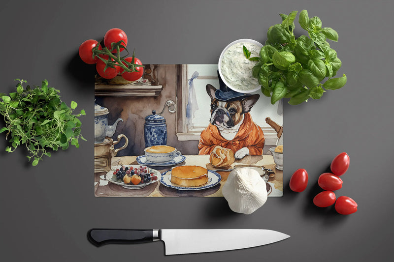 French Bulldog Fall Kitchen Pumpkins Glass Cutting Board Caroline's Treasures
