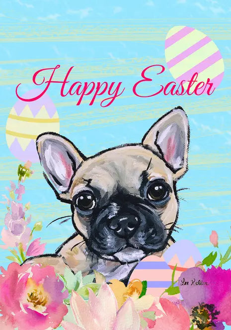 French Bulldog - Hippie Hound Studios Easter  House and Garden Flags Best of Breed