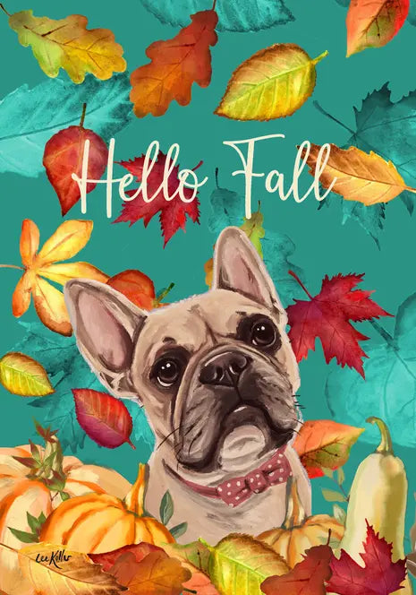 French Bulldog -  Hippie Hound Studios Fall Garden Flag Best of Breed