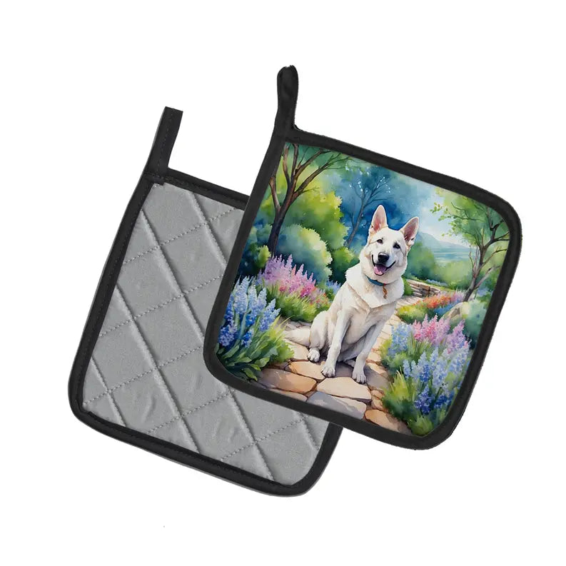 French Bulldog Spring Path Pair of Pot Holders Caroline's Treasures
