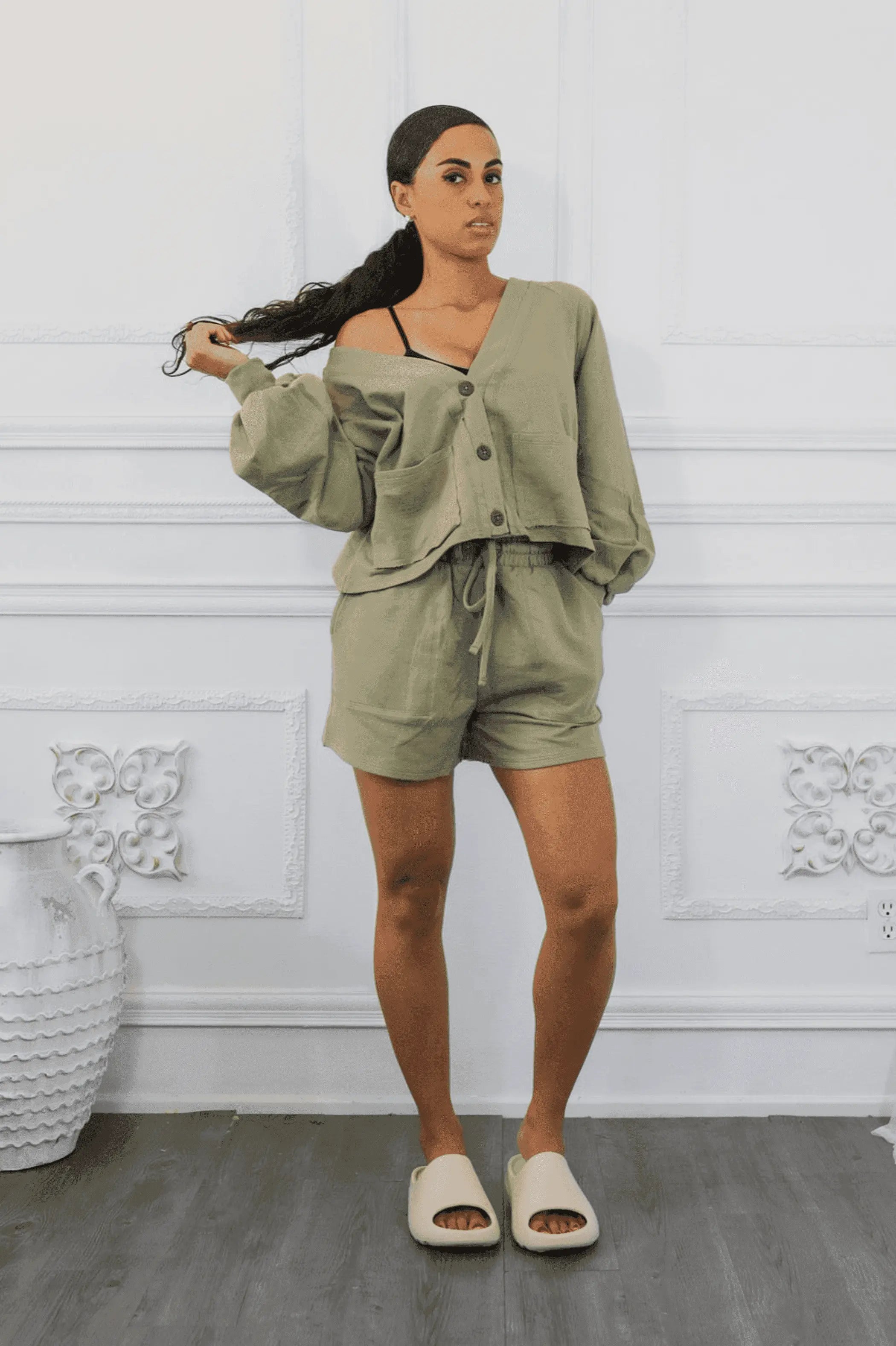 French Terry Cardigan and Short Set SurelyMine