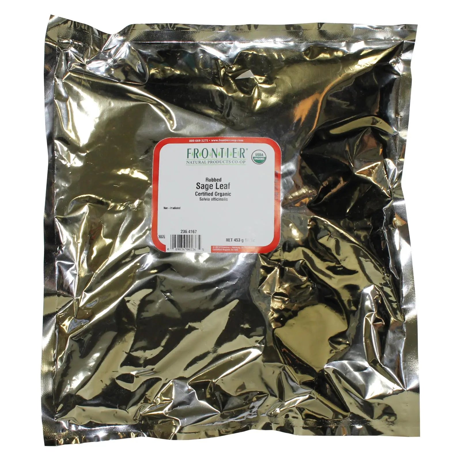 Frontier Herb Sage Leaf Organic Rubbed - Single Bulk Item - 1lb Frontier Herb