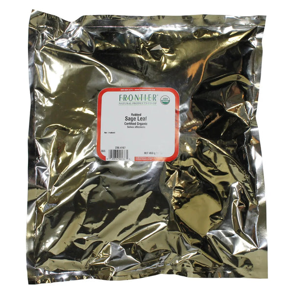 Frontier Herb Sage Leaf Organic Rubbed - Single Bulk Item - 1lb Frontier Herb