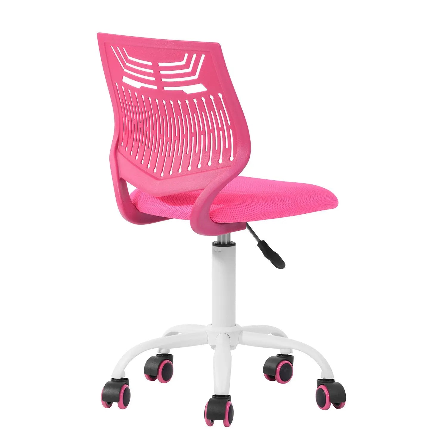 Fuchsia and White Adjustable Height Swivel Rolling Office Chair Homeroots Office