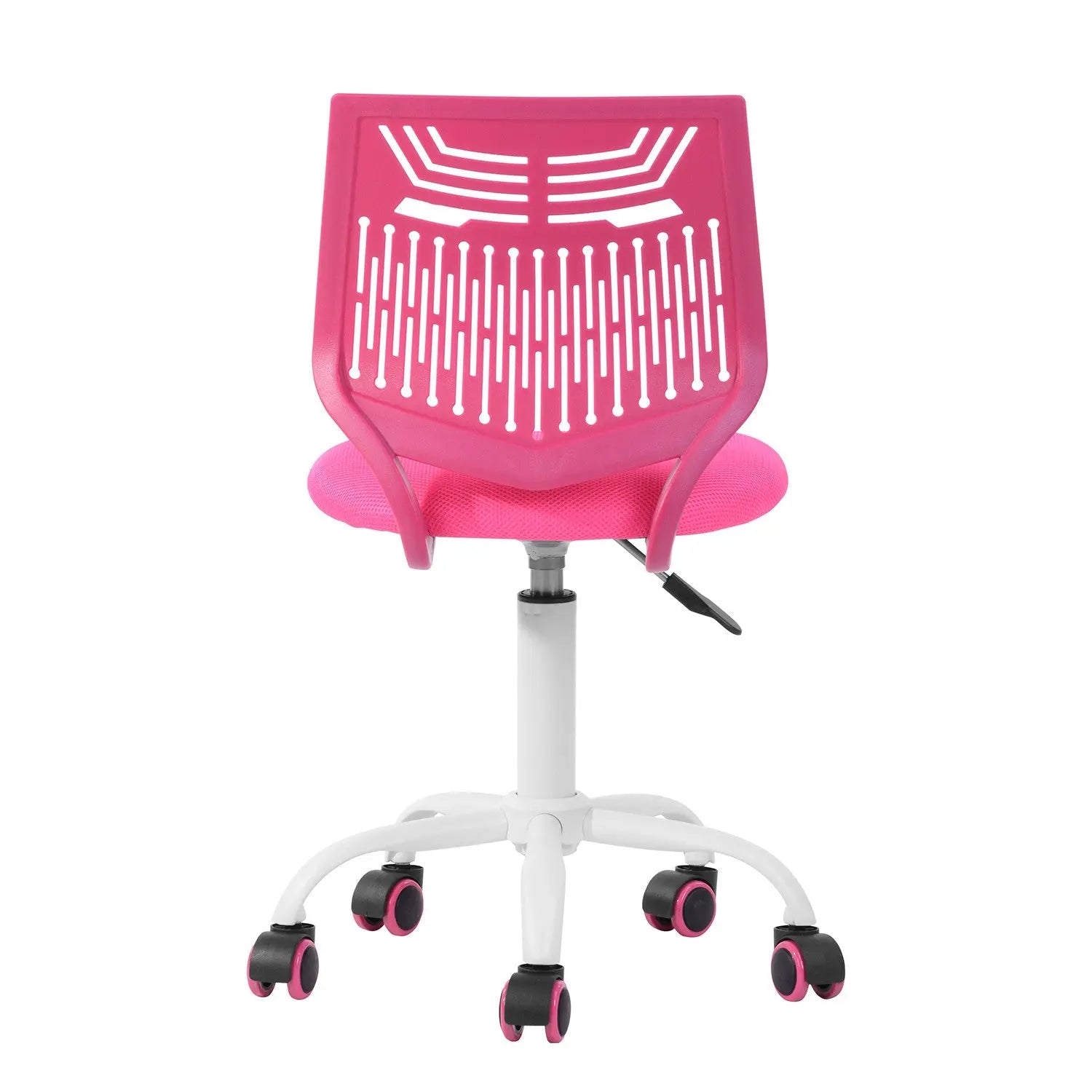 Fuchsia and White Adjustable Height Swivel Rolling Office Chair Homeroots Office