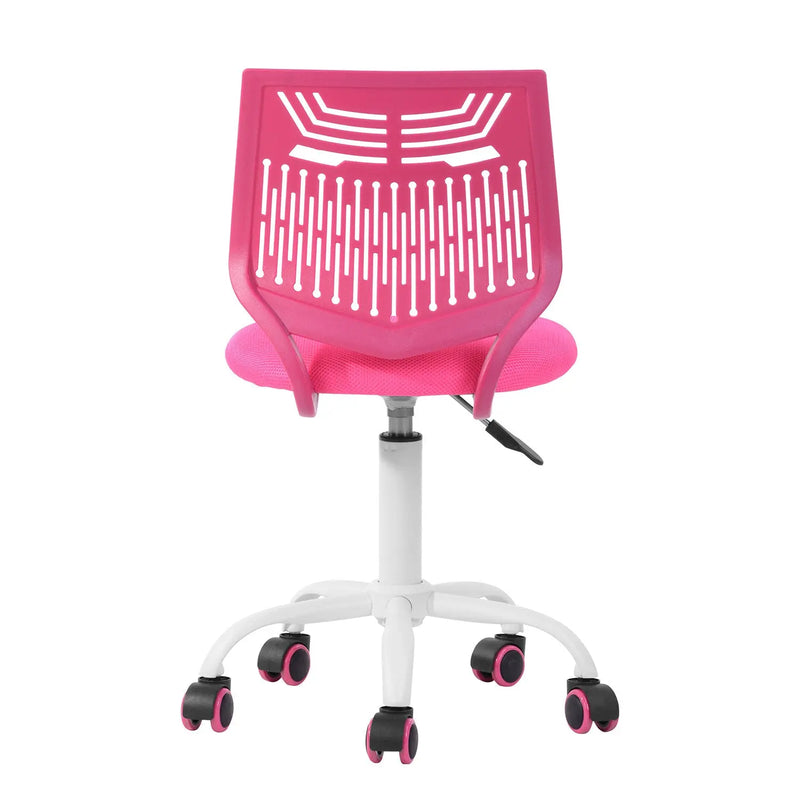 Fuchsia and White Adjustable Height Swivel Rolling Office Chair Homeroots Office