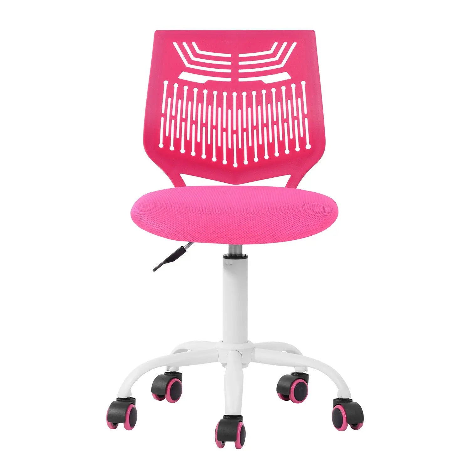 Fuchsia and White Adjustable Height Swivel Rolling Office Chair Homeroots Office