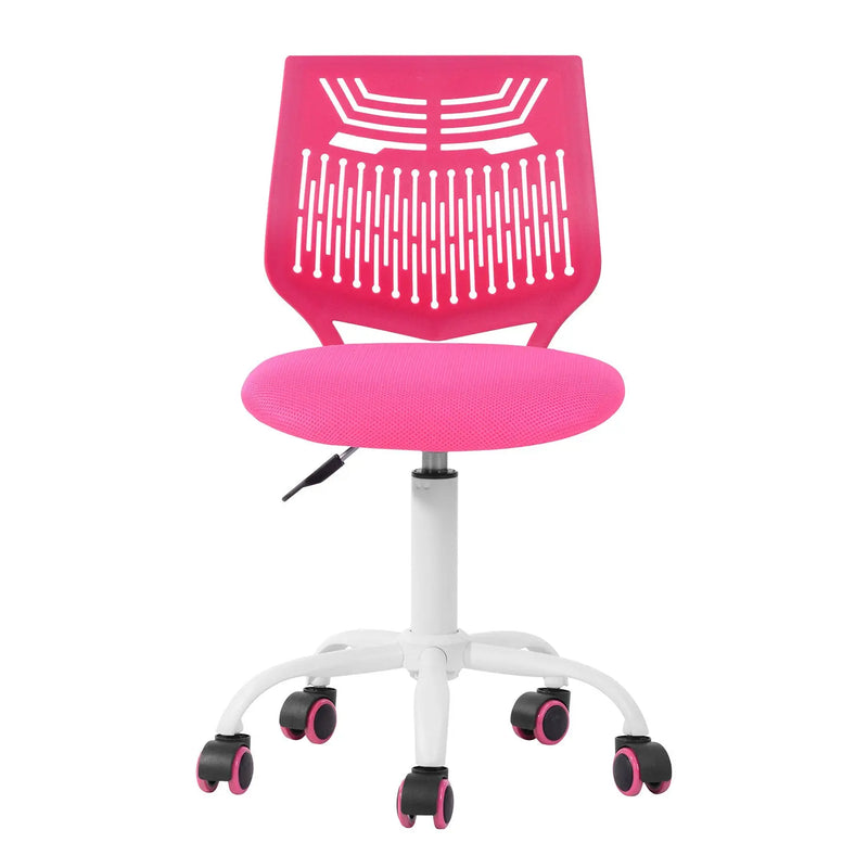 Fuchsia and White Adjustable Height Swivel Rolling Office Chair Homeroots Office