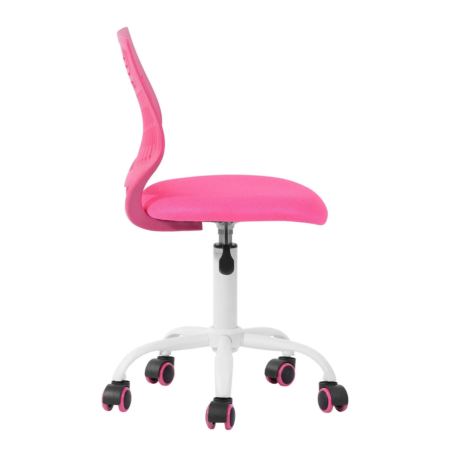 Fuchsia and White Adjustable Height Swivel Rolling Office Chair Homeroots Office