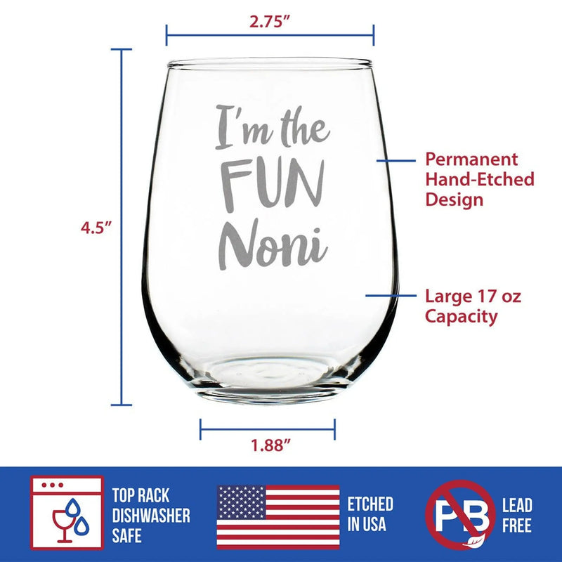 Fun Noni Stemless Wine Glass - Mother's Day Gifts and Decor Bevvee