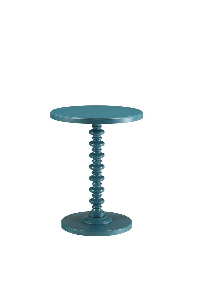 Fun Teal Wood Pedestal End Table Homeroots Living Room