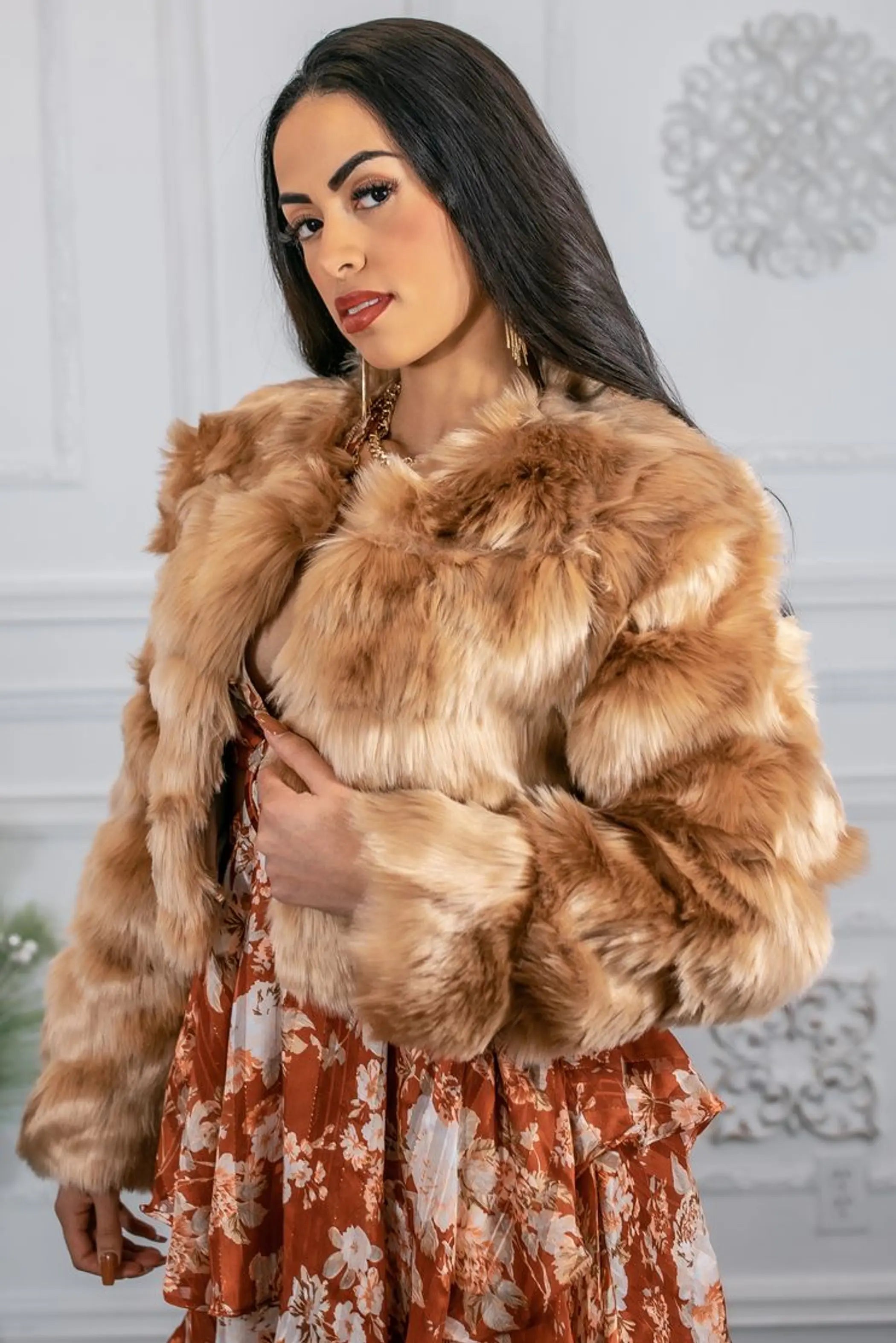 Fur-ever Red Lips N Teeth Faux Fur Jacket SurelyMine