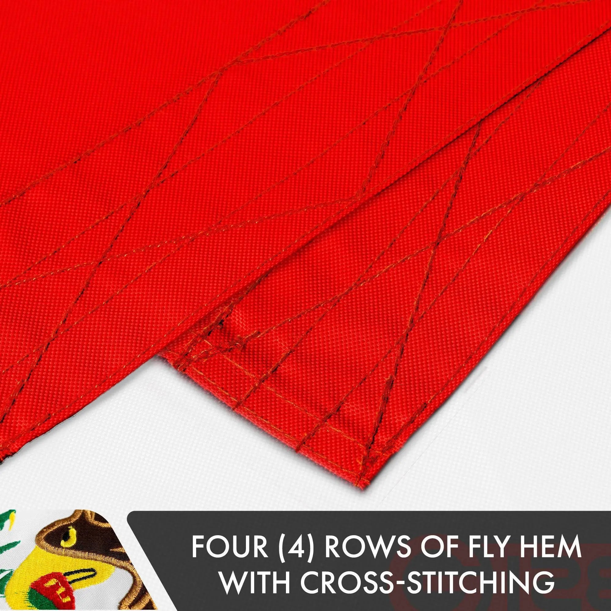 G128 2 Pack: Mexico Mexican Flag | 6x10 Ft | Double ToughWeave Series Double Sided Embroidered 210D Polyester | Country Flag, Embroidered Design, Indoor/Outdoor, Brass Grommets, Heavy Duty, 3-ply G128