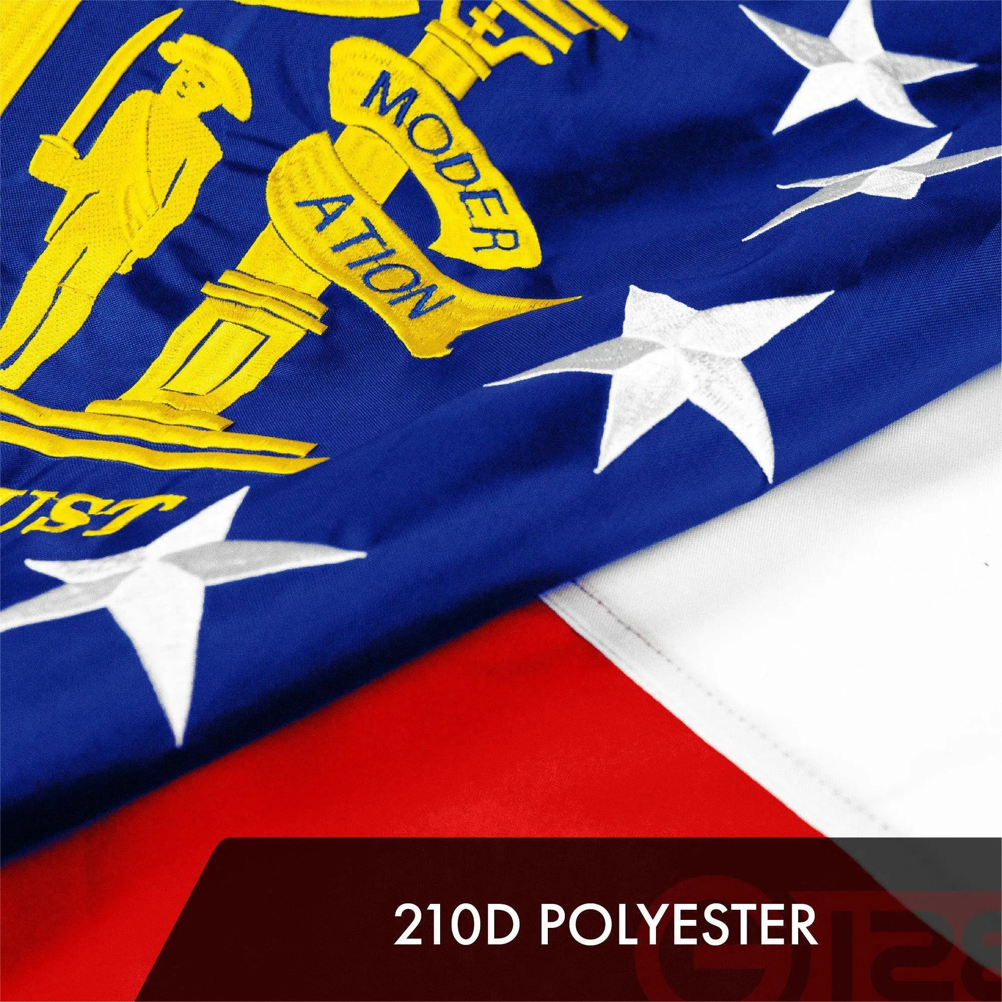 G128 3 Pack: Georgia GA State Flag | 4x6 Ft | ToughWeave Series Embroidered 300D Polyester | Embroidered Design, Indoor/Outdoor, Brass Grommets G128
