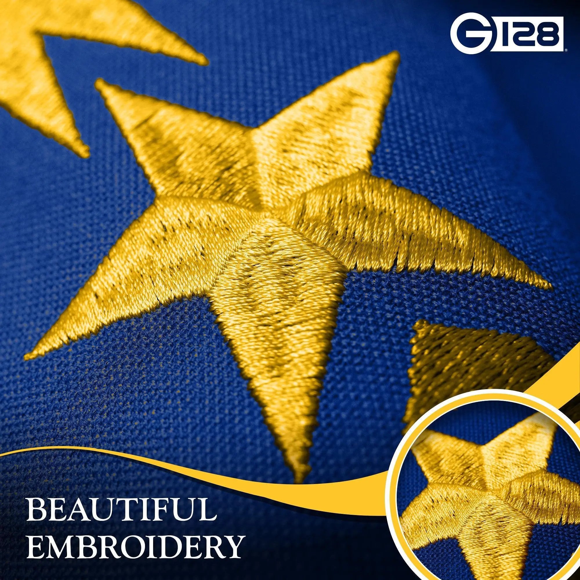 G128 5 Pack: Indiana IN State Flag | 1x1.5 Ft | StormFlyer Series Embroidered 220GSM Spun Polyester | Embroidered Design, Indoor/Outdoor, Brass Grommets, Heavy Duty, All Weather G128