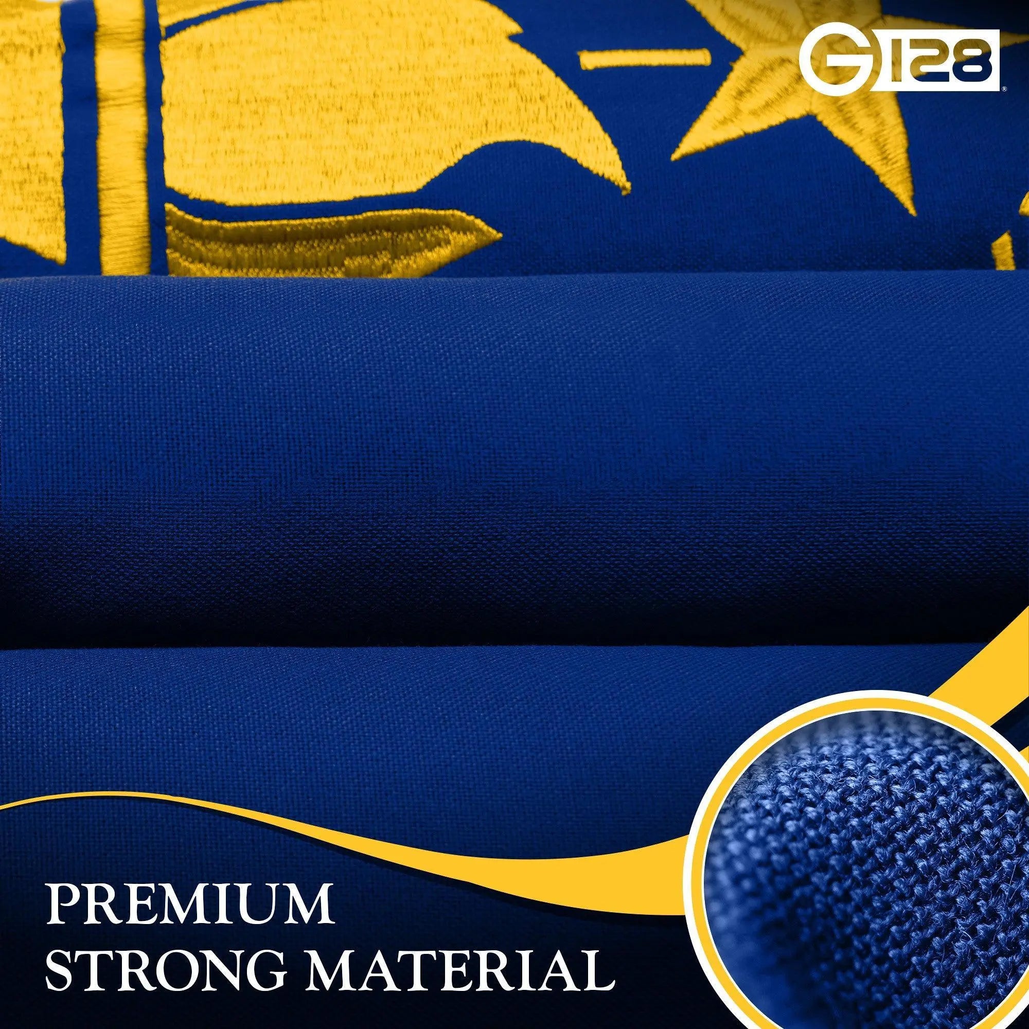 G128 5 Pack: Indiana IN State Flag | 1x1.5 Ft | StormFlyer Series Embroidered 220GSM Spun Polyester | Embroidered Design, Indoor/Outdoor, Brass Grommets, Heavy Duty, All Weather G128