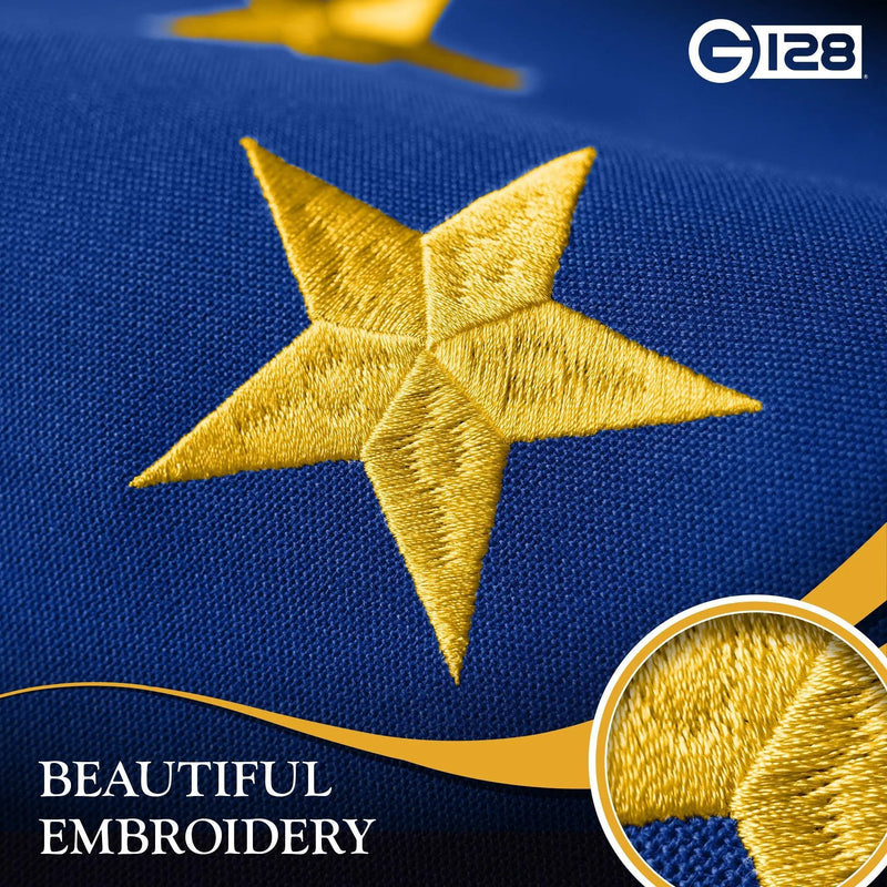 G128 Alaska State Flag | 2.5x4 Ft | StormFlyer Series Embroidered 220GSM Spun Polyester | Embroidered Design, Indoor/Outdoor, Brass Grommets, Heavy Duty, All Weather G128