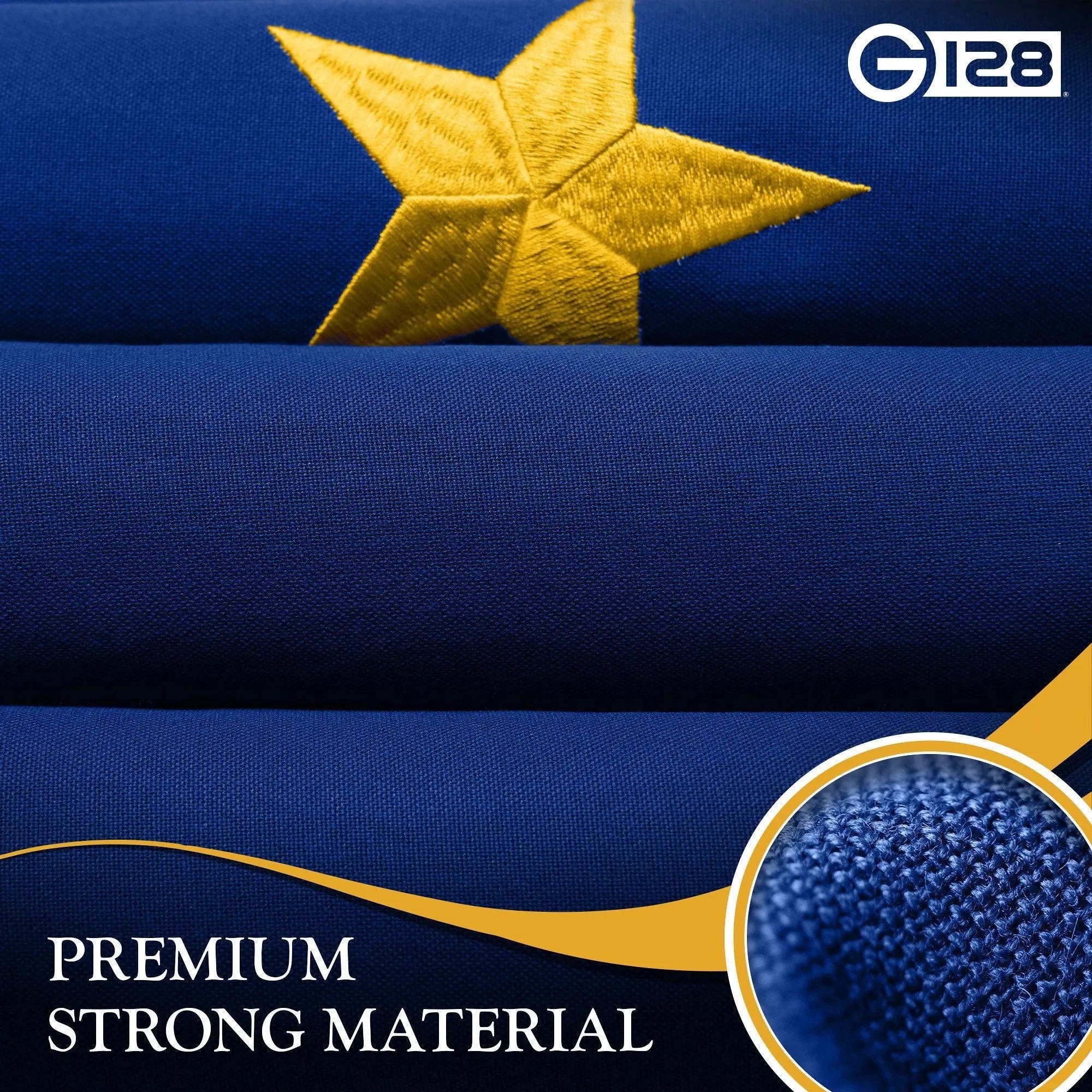 G128 Alaska State Flag | 2.5x4 Ft | StormFlyer Series Embroidered 220GSM Spun Polyester | Embroidered Design, Indoor/Outdoor, Brass Grommets, Heavy Duty, All Weather G128