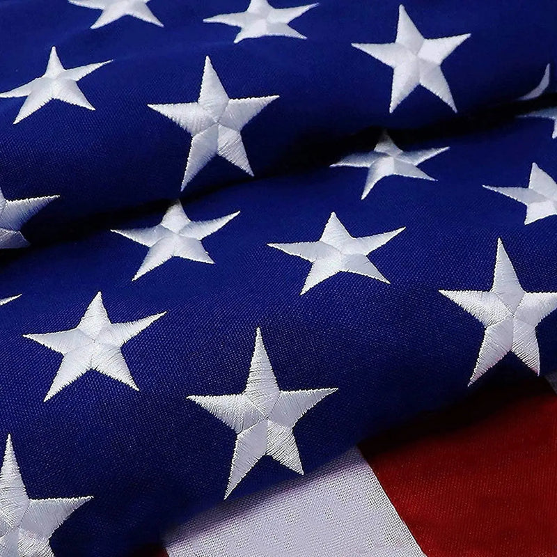 G128 American Flag | 10x15 feet | Heavy Duty Spun Polyester 220GSM Embroidered Stars, Sewn Stripes, Tough, Durable, Indoor/Outdoor, Vibrant Colors, Brass Grommets, Premium US USA Flag G128