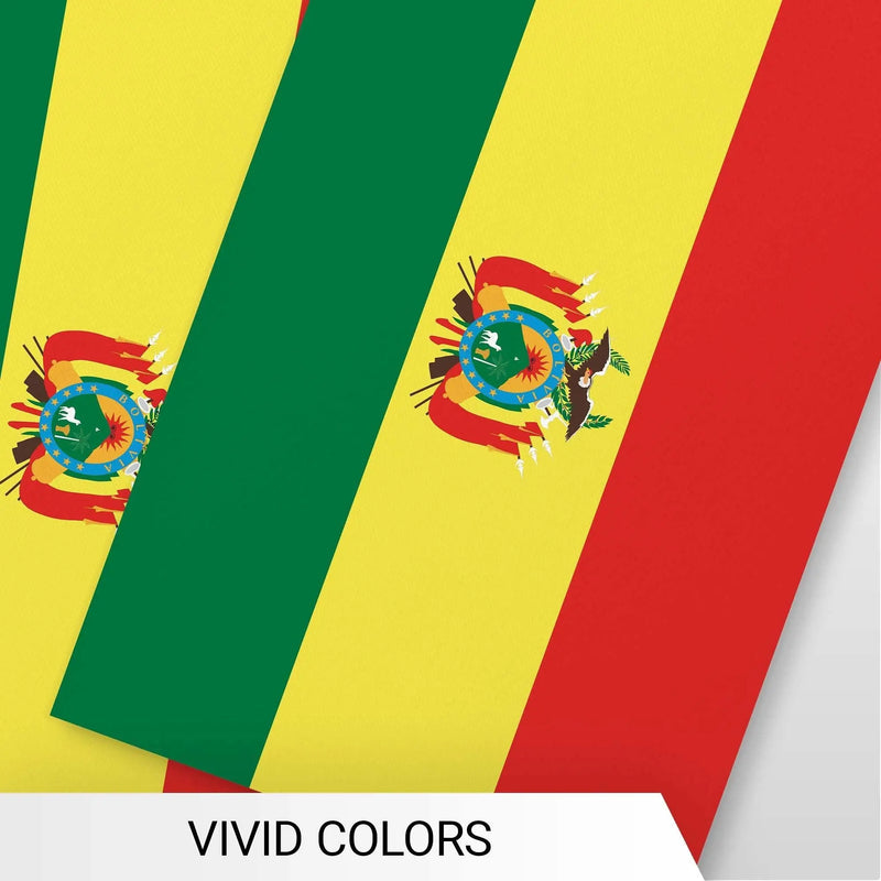 G128 Bolivia Bolivian Bunting Banner | Flag 8.2 x 5.5 Inch, Full String 33 Feet | Printed 150D Polyester, Decorations For Bar, School, Festival Events Celebration G128