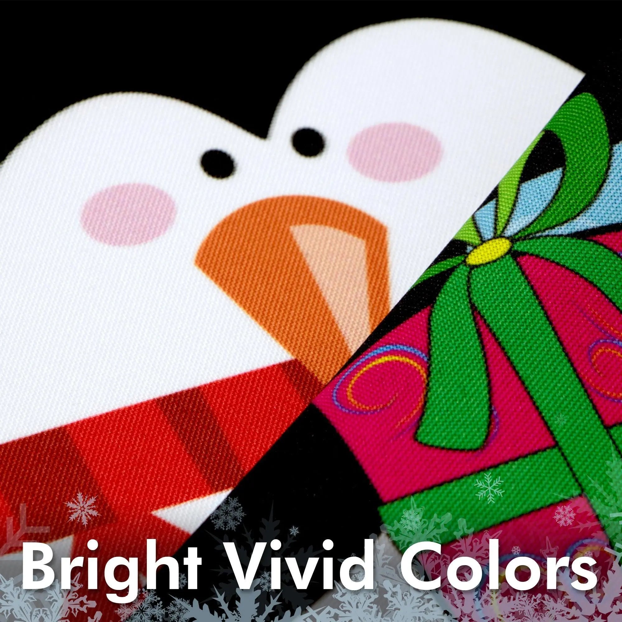 G128 - Christmas Garden Flag, Christmas and Winter Themed Decorations - Merry Christmas Penguin with Candy Cane,  | 12x18 Inch | Printed 150D Polyester - Rustic Holiday Seasonal Outdoor Flag G128