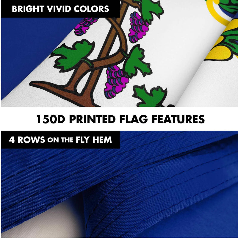 G128 Combo Pack: 6 Ft Tangle Free Spinning Flagpole (Black) & Connecticut Flag 3x5 Ft Printed 150D Polyester, Brass Grommets (Flag Included) Aluminum Flag Pole - GreatEagleInc