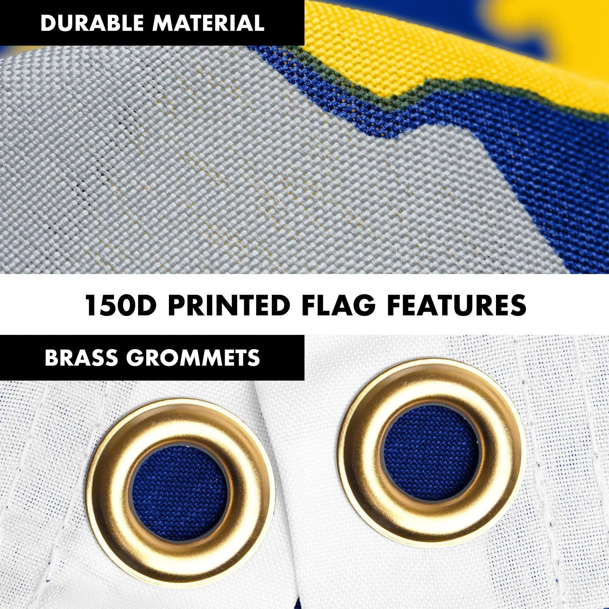 G128 Combo Pack: 6 Ft Tangle Free Spinning Flagpole (Black) & Nebraska Flag 3x5 Ft Printed 150D Polyester, Brass Grommets (Flag Included) Aluminum Flag Pole - GreatEagleInc