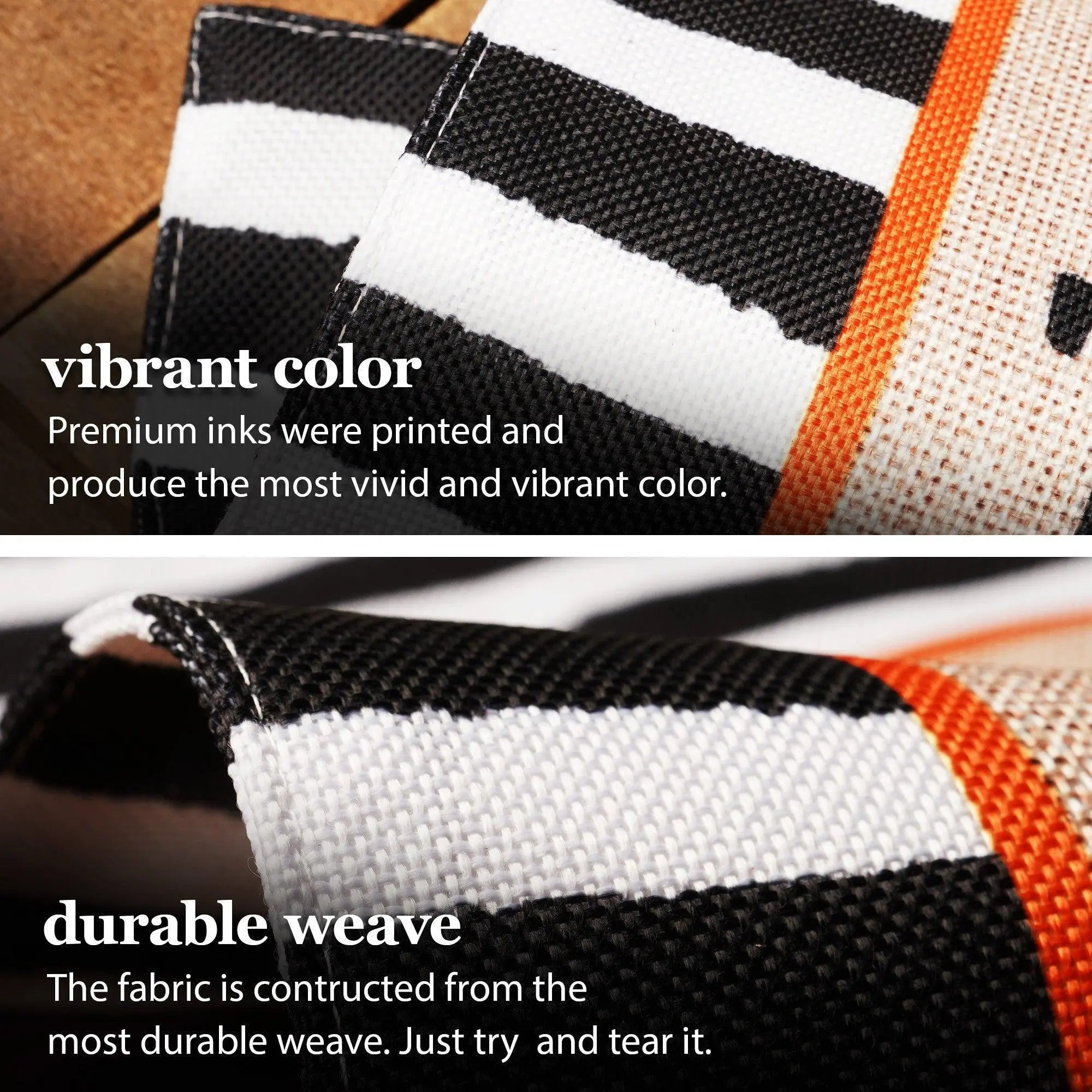 G128 Combo Pack: Garden Flag Stand Black 36 in x 16 in & Garden Flag Halloween Decoration Trick or Treat Bats and Black and White Stripes 12"x18" Double-Sided Burlap Fabric G128
