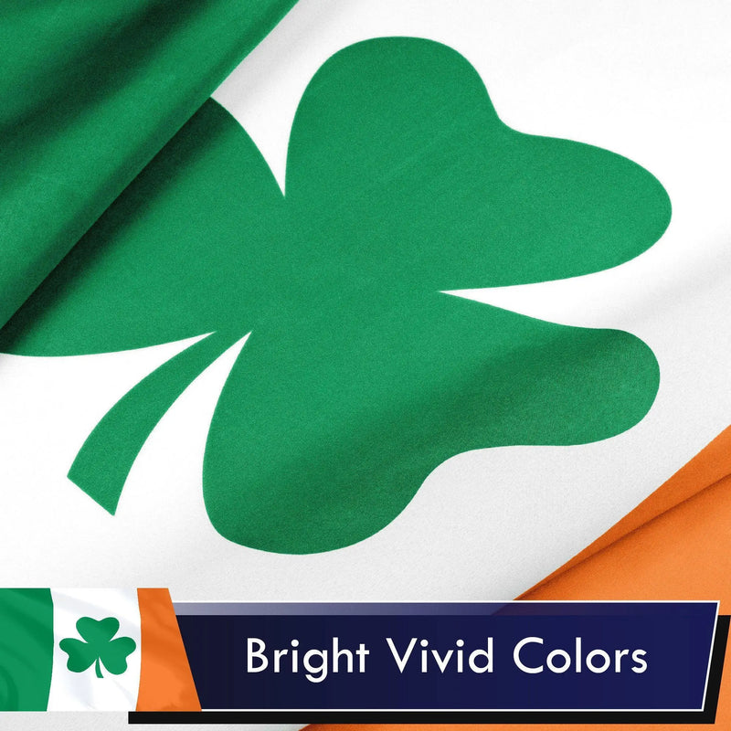 G128 Combo Pack: USA American Flag 3x5 Ft 75D Printed Stars & Irish Shamrock Flag 3x5 Ft 75D Printed - GreatEagleInc