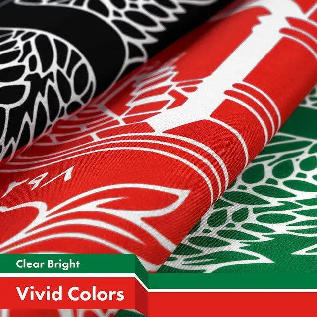 G128 Combo Pack: USA American Flag & Afghanistan Afghan Flag 3x5 FT Printed 150D Polyester G128