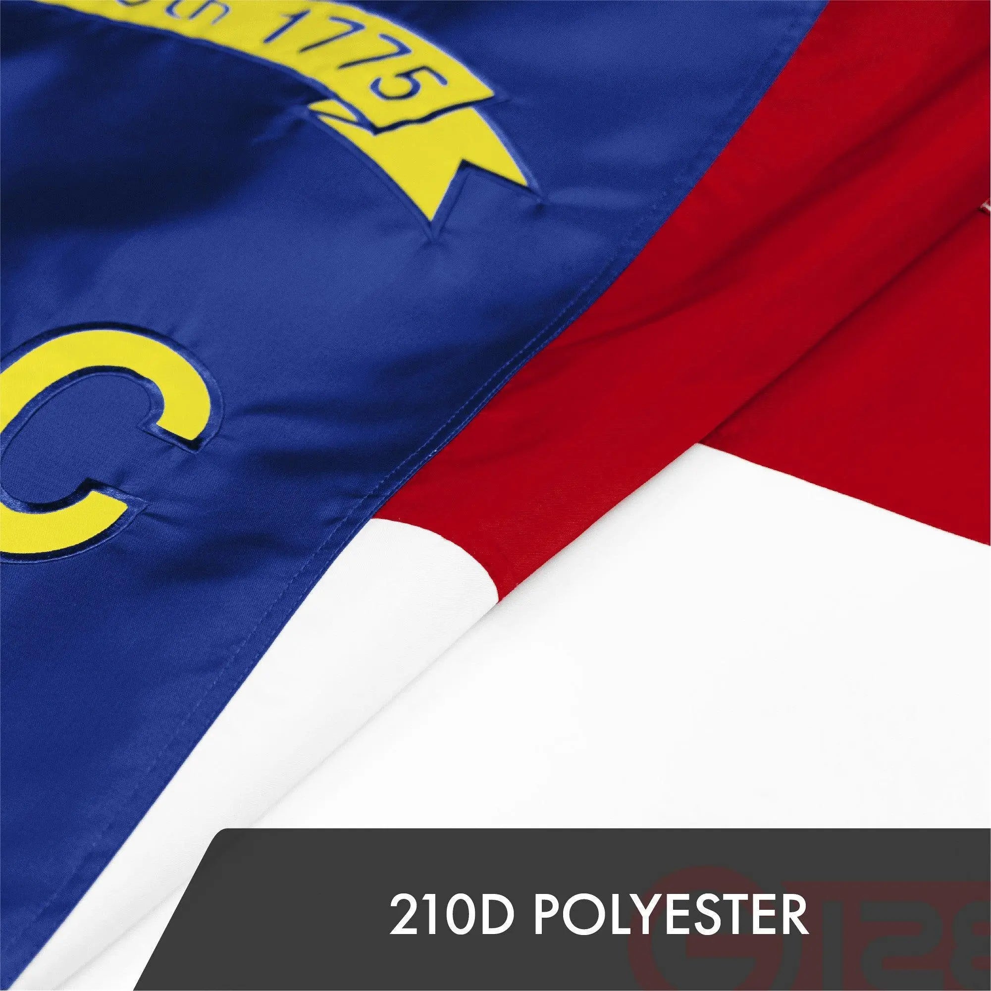 G128 North Carolina State Flag | 1x1.5 Ft | ToughWeave Series Embroidered 300D Polyester | Embroidered Design, Indoor/Outdoor, Brass Grommets - GreatEagleInc
