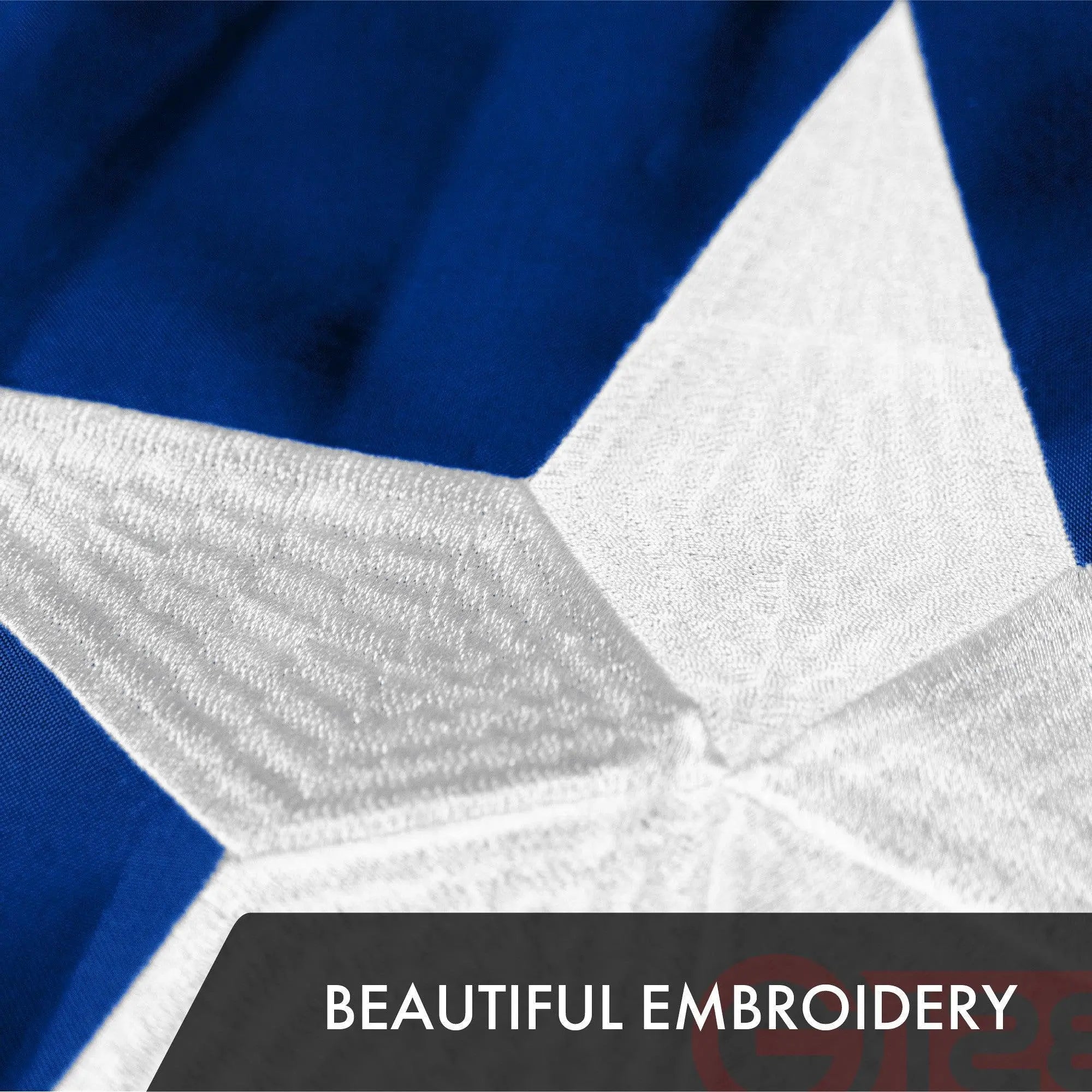 G128 Puerto Rico Puerto Rican Flag | 2.5x4 Ft | ToughWeave Series Embroidered 300D Polyester | Embroidered Design, Indoor/Outdoor, Brass Grommets G128