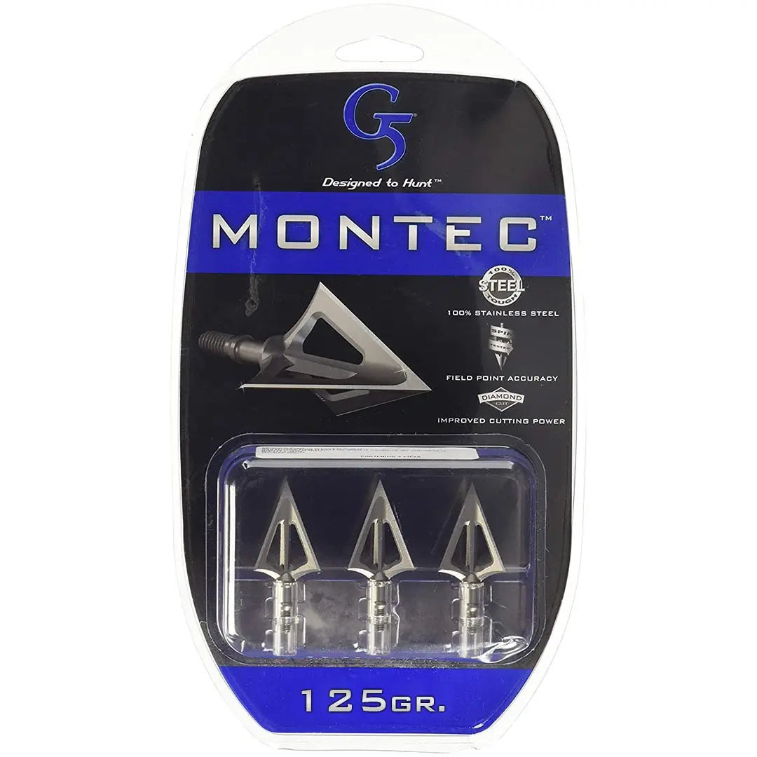 G5 Outdoors Montec Crossbow Fixed Broadhead - 125 Grain (3-pack) G5OUTDOORS