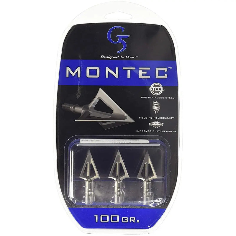 G5 Outdoors Montec Crossbow Fixed Broadhead – 100 Grain (3-pack) G5OUTDOORS