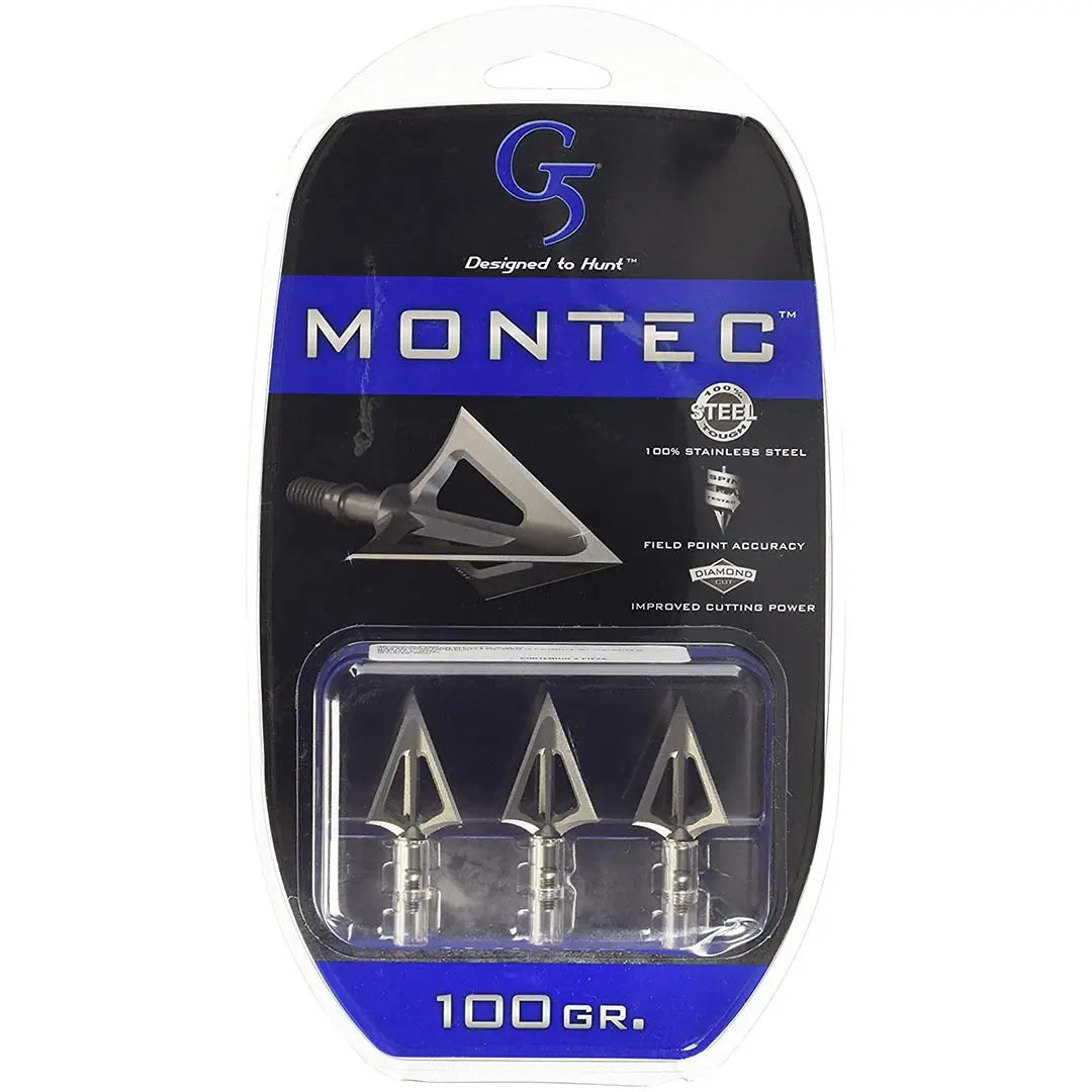 G5 Outdoors Montec Pre-season Steel Fixed Broadhead - 100 Grain (3-pack) G5OUTDOORS