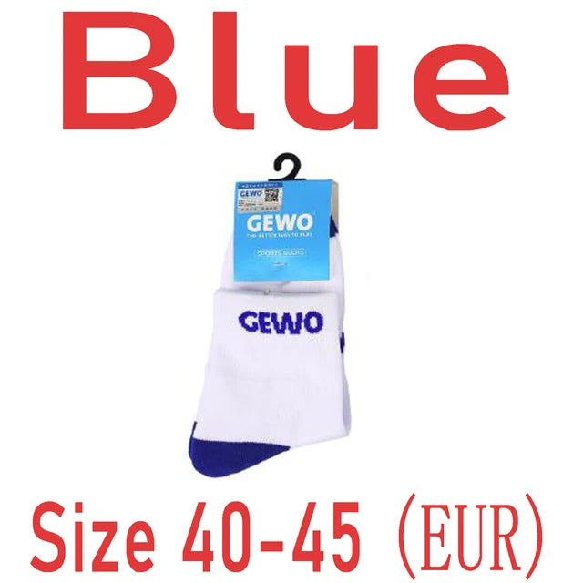 GEWO Professional Table Tennis Socks Original GEWO Ping Pong Badminton Thick Cotton Sports Socks Blue Size 40-45