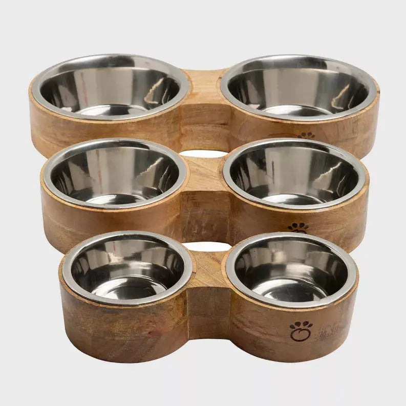 GF Pet Wood & Metal Feeder Double Diner GF Pet