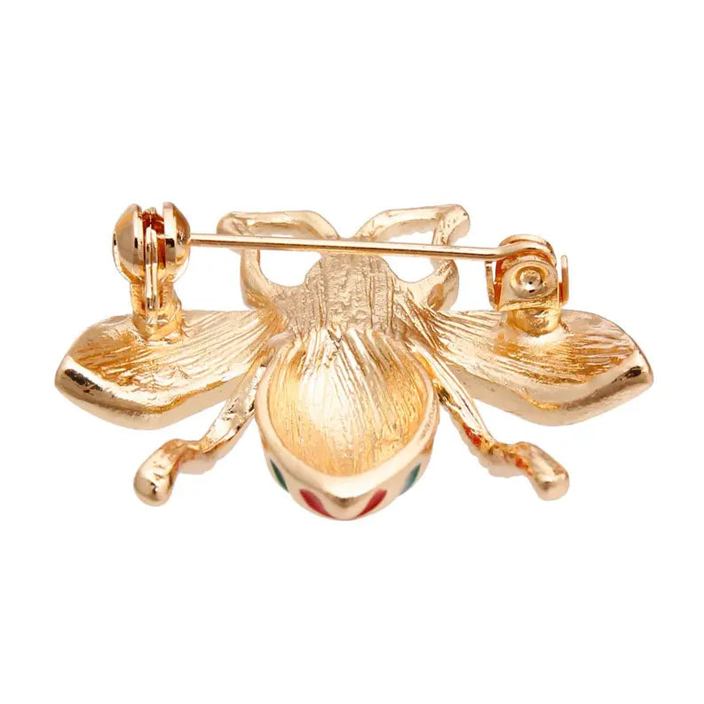 GG Red Crystal Bee Brooch Bark Fifth Avenue