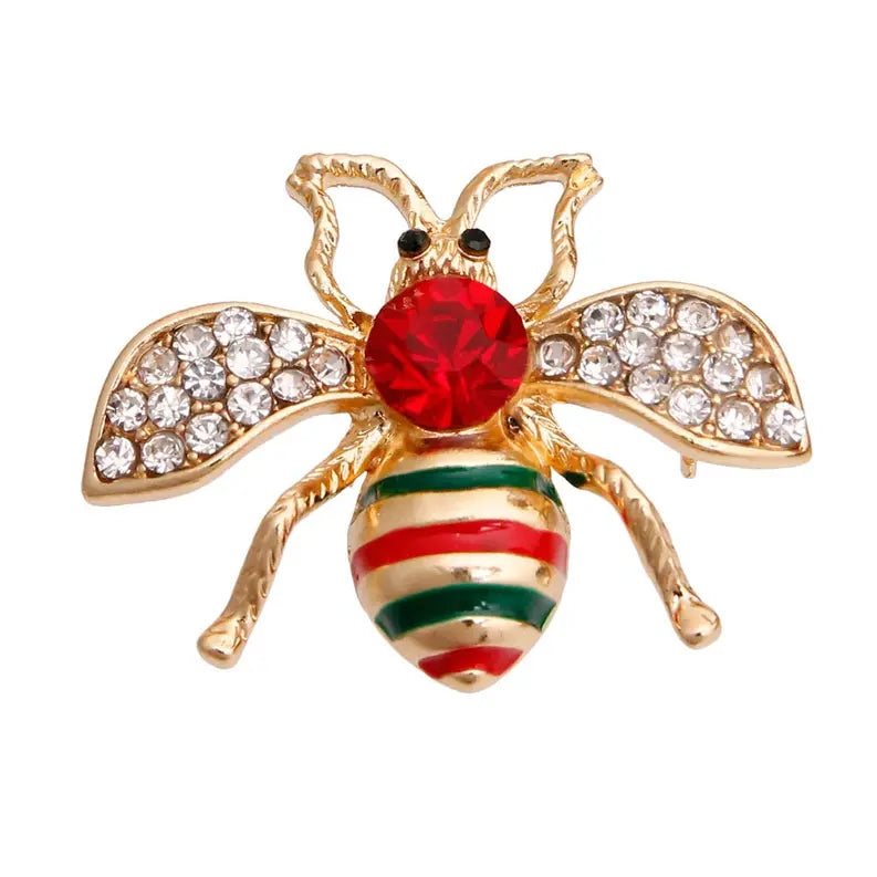 GG Red Crystal Bee Brooch Bark Fifth Avenue